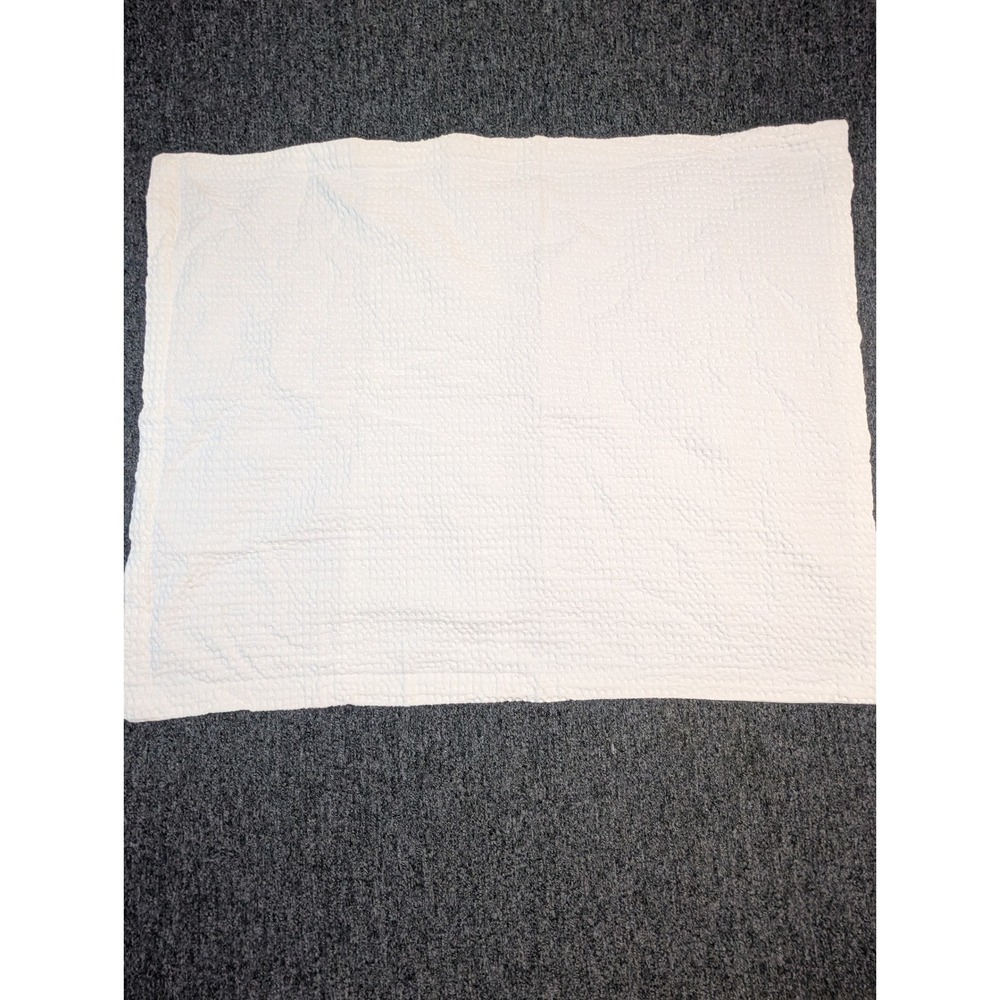 Threshold White Quilted Cotton Standard Pillow Sham Solid Textured Bedding‎